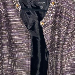 Lane Bryant Beaded Collar Jacket Woman’s Size 28 Zipper